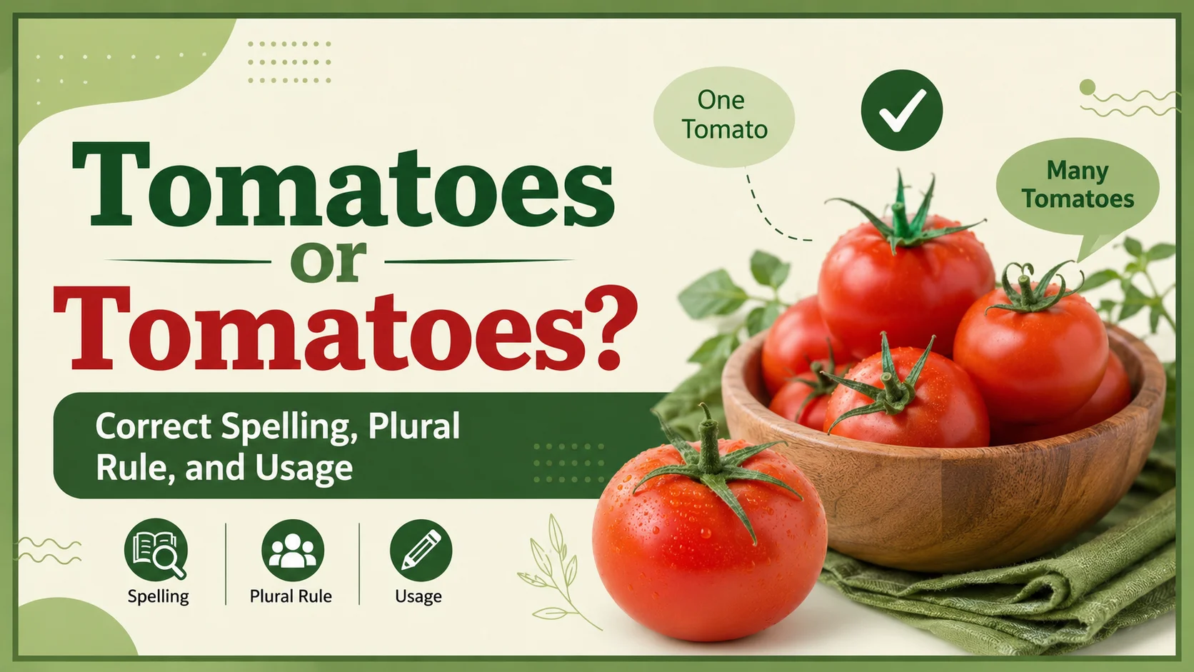 Tomatoes or Tomatoes? Correct Spelling, Plural Rule, and Usage