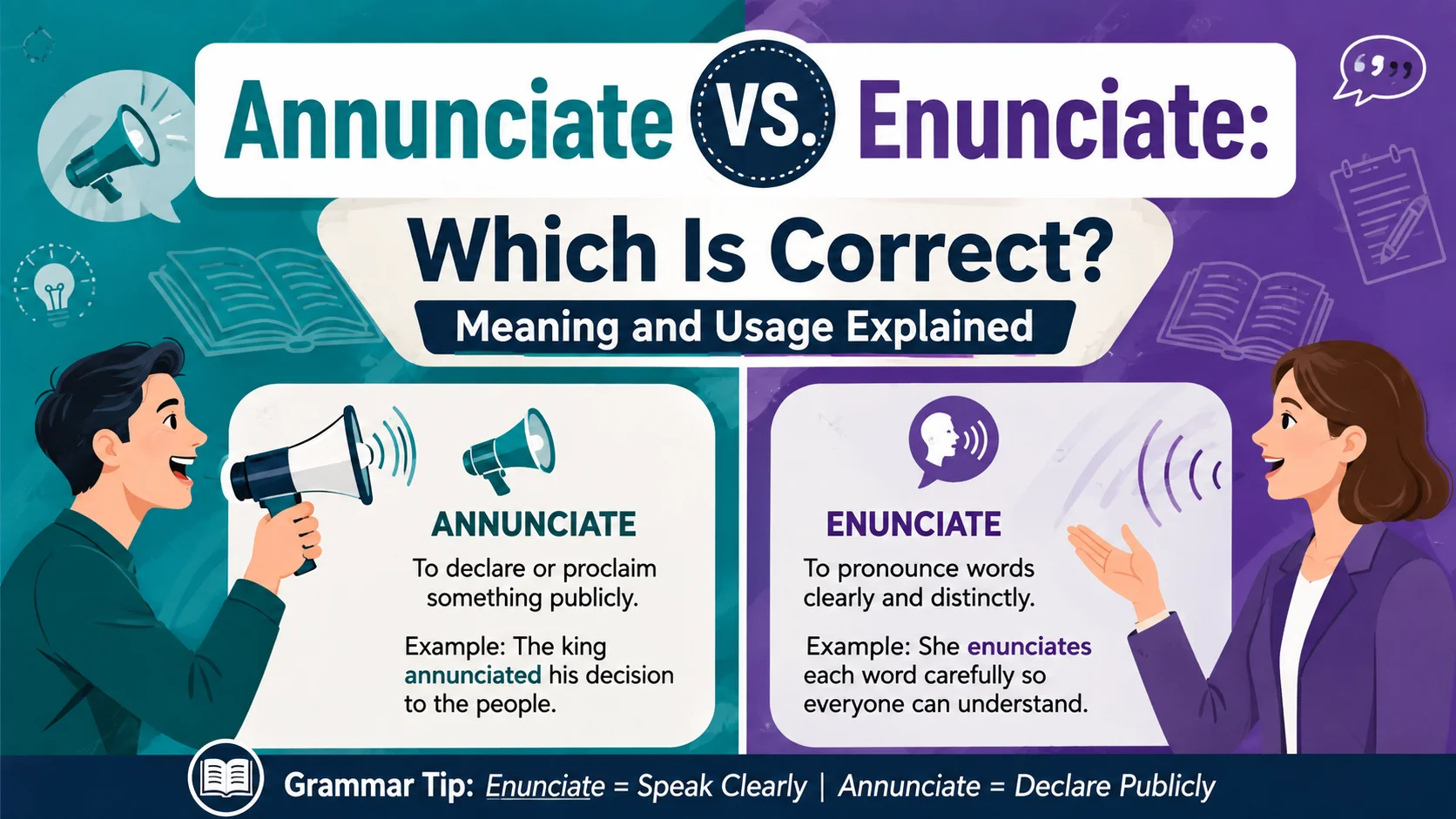 Annunciate vs. Enunciate: Which Is Correct? Meaning and Usage Explained