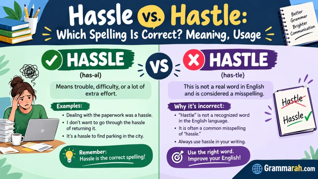 Hassle vs. Hastle: Which Spelling Is Correct? Meaning, Usage