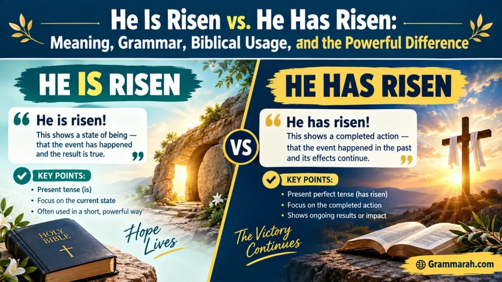 He Is Risen vs. He Has Risen: Meaning, Grammar, Biblical Usage, and the Powerful Difference