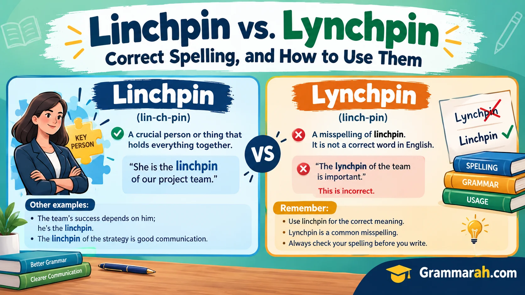 Linchpin vs. Lynchpin: Correct Spelling, and How to Use Them