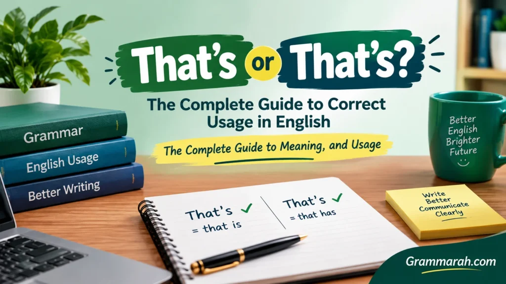 That’s or That's? The Complete Guide to Correct Usage in English